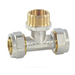 Тройник МП латунь никель обжим Дн 26х3/4"х26 НР ГОСТ 32415-2013 7014 Aquasfera 7014-03