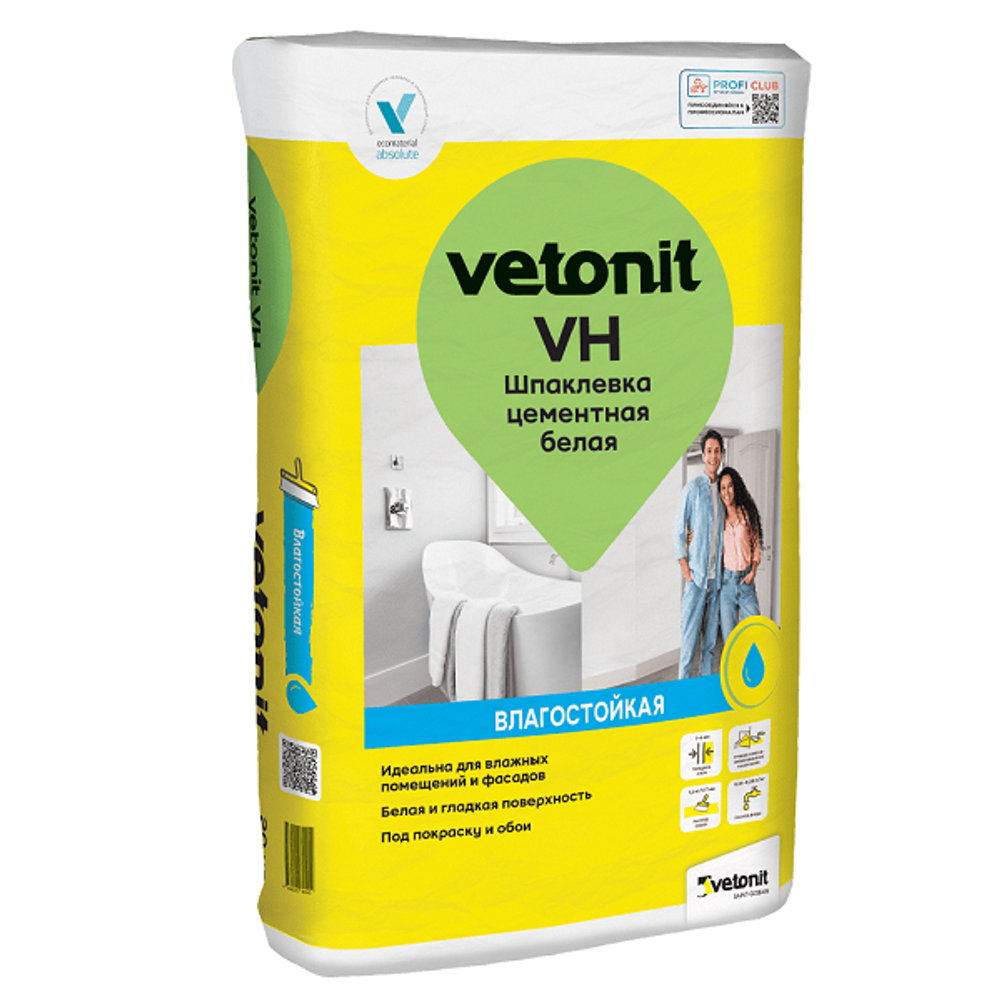 Шпаклевка финишная цементная влагостойкая Weber.Vetonit VH