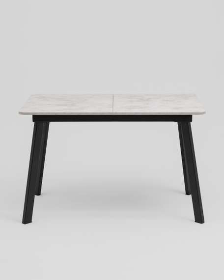 Стол Batu new 120-160/80/76 столешница ЛМДФ ароза светлая подстолье металл черный