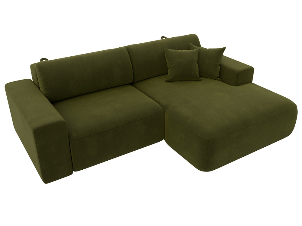 Диван угловой Лига-036 НПБ Классик правый угол МИКРОВЕЛЬВЕТ Зеленый