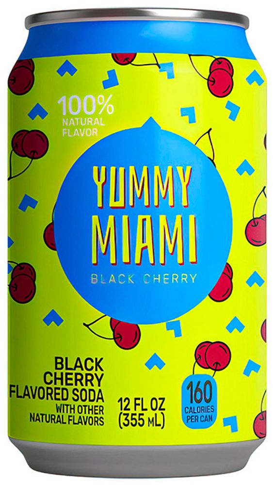 Газированный Напиток Ямми Майами Черешня / Yummy Miami Black Cherry 0.355 - банка