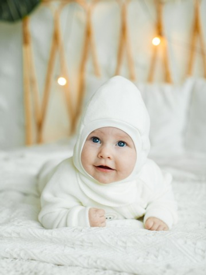 Шлем демисезонный флисовый "Молоко" 0+