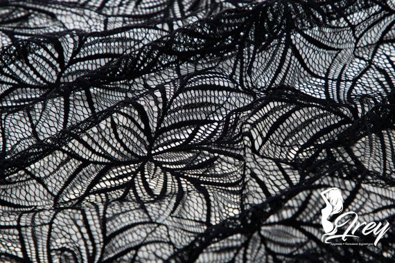 Сетка эластичная арт.022 оптом, flower mandala, Италия, черный