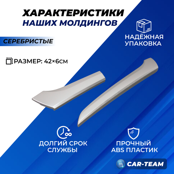 Молдинги салона на панель Лада Калина 2, Гранта FL, серебристые (аналог)