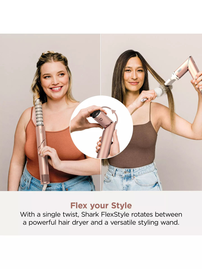 Набор для укладки и сушки волос 4 в 1 Shark FlexStyle Limited Edition Air Styler & Hair Dryer Gift Set - Pearl Pink