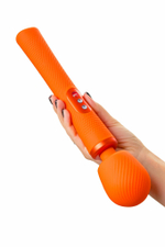 Оранжевый вибромассажер Vim Vibrating Wand - 31,3 см. (Цвет: оранжевый)