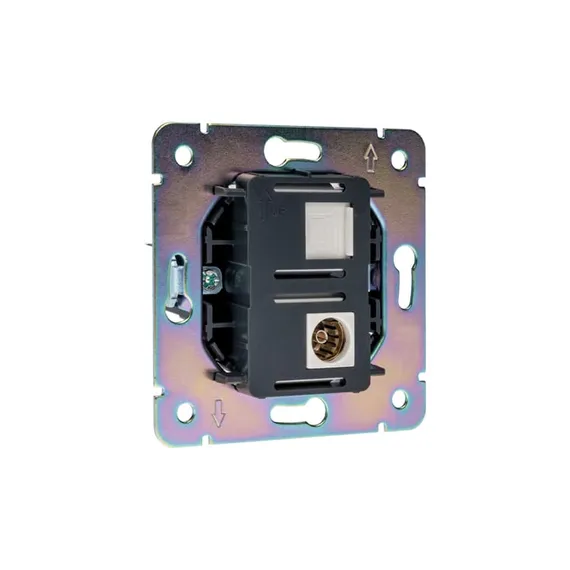 Розетка STRONG компьютерная RJ45 кат6 + TV с/у жемчуг KRANZ