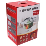 Кастрюля из боросиликатного стекла 2,5л «Хай-Тек» с металлическими ручками