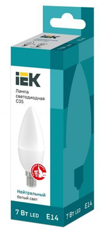 Лампа светодиодная C35 свеча 7Вт 230В 4000К E14 IEK