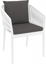 Кресло пластиковое с подушками Siesta Contract Portofino, белый, темно-серый