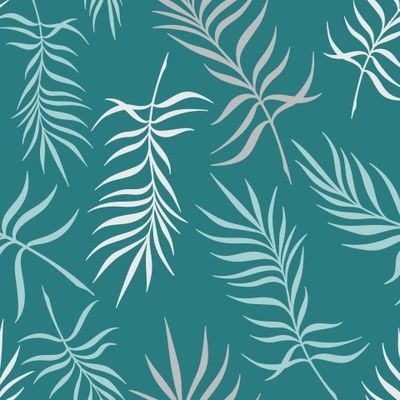 ЛИСТЬЯ ФИНИКОВОЙ ПАЛЬМЫ НА БИРЮЗОВОМ ФОНЕ