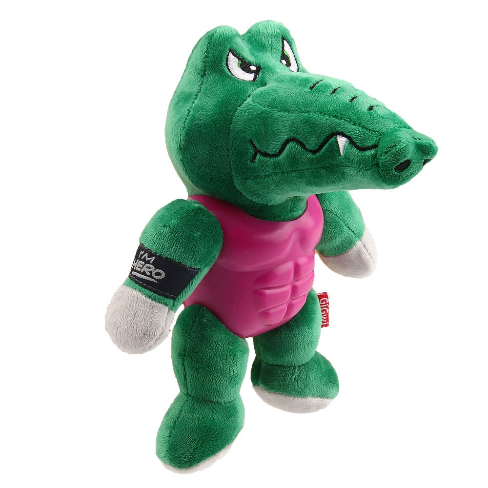 Gigwi I&#39;m HERO игрушка для собак крокодил в резиновой броне 21 см