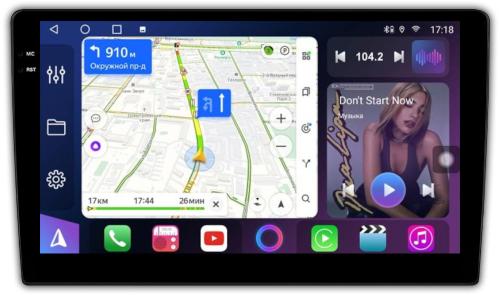 Магнитола в отсек 1DIN - FarCar S400-TS18 монитор 9.5" QLED на Android 14, CarPlay, 4G SIM-слот
