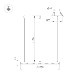 Светильник SP-DIAMOND-R1250-80W Warm3000 (WH, 45 deg, 230V, TRIAC) (Arlight, IP20 Металл, 5 лет) 055264