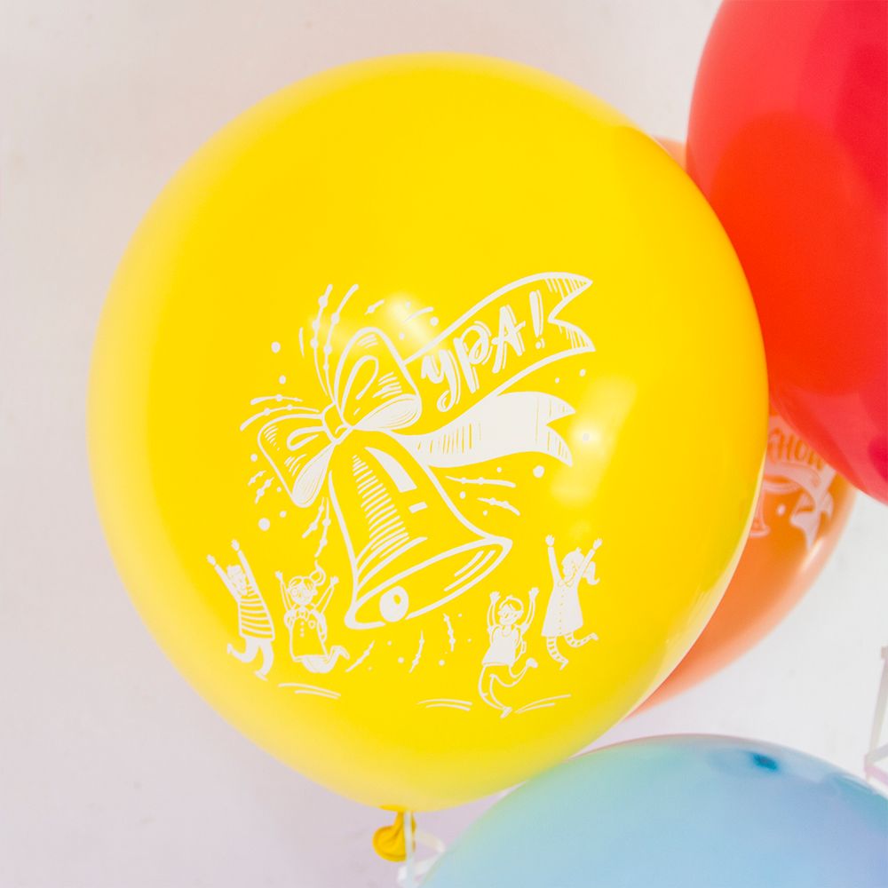 Шар (12''/30 см) Ура, Выпускной!, Ассорти, пастель, 2 ст, 25 шт.