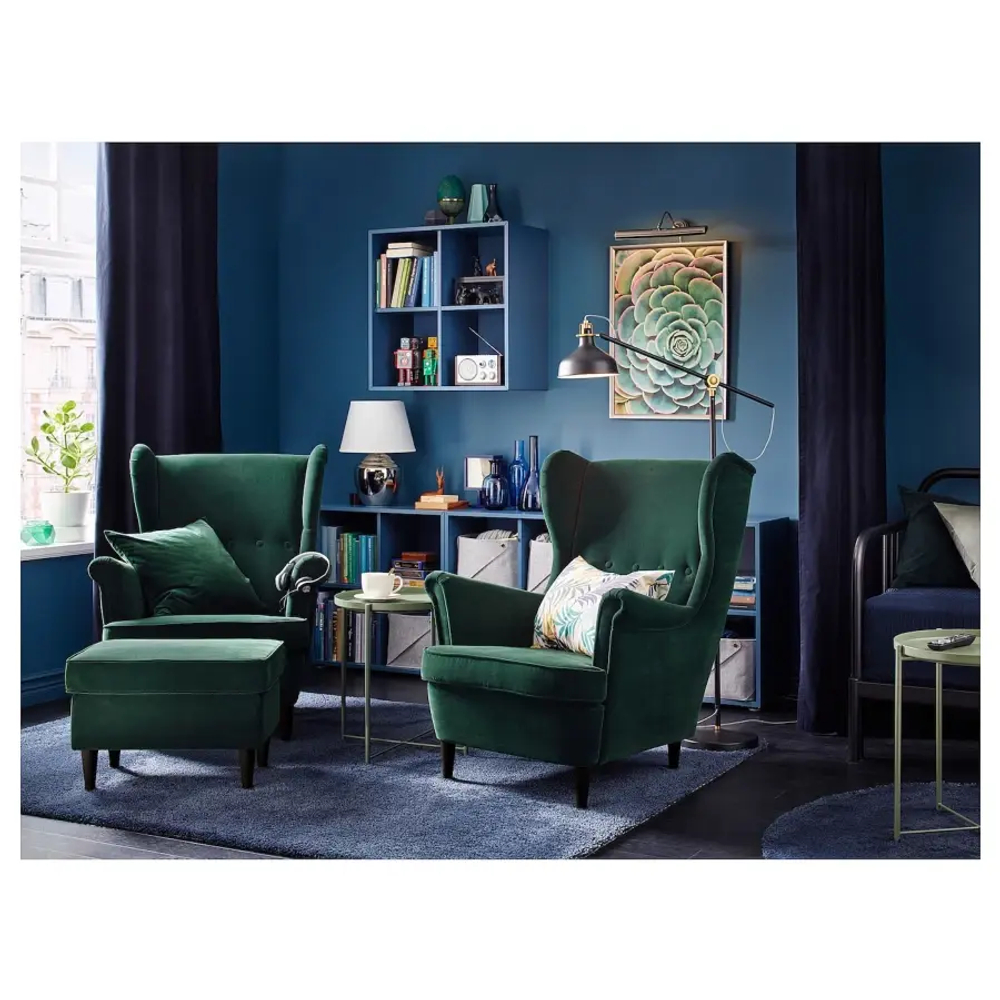 Табурет для ног - IKEA STRANDMON, 60х40х44 см, зеленый СТРАНДМОН ИКЕА