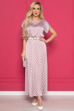 Платье "Кейтлин" (пыльная роза/горох) П8639 LT Collection