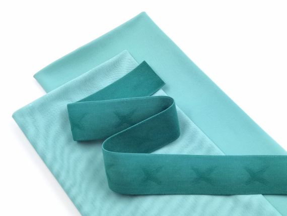 Резинка широкая, 35 мм, звезды, мята