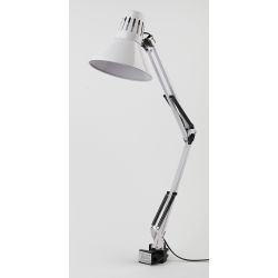 Настольный светильник ЭРА N-121-E27-40W-W на струбцине белый | Настольные светильники под лампу
