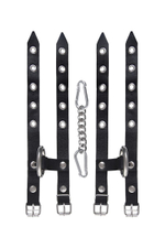 Черные однослойные наручники из двух ремешков