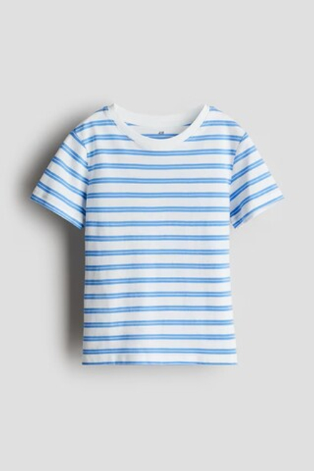 H&M Однотонная футболка, светло-голубой