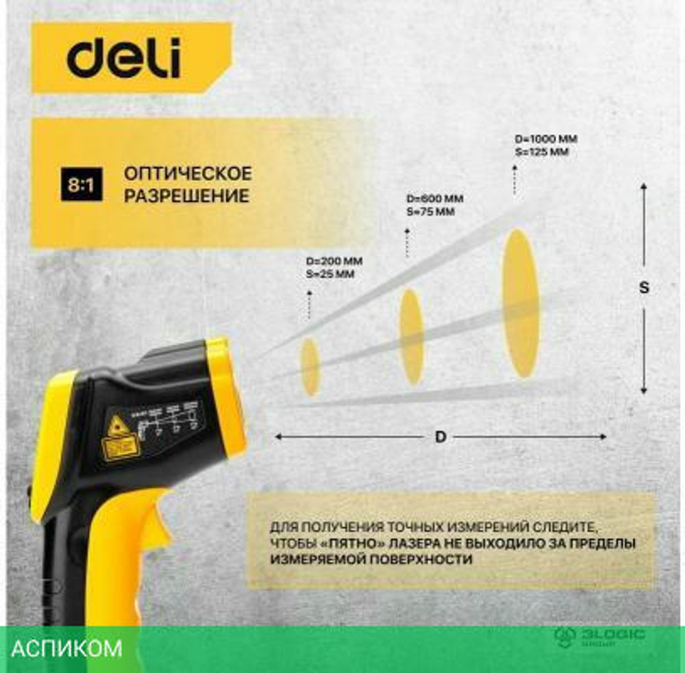 Пирометр Deli DL333380