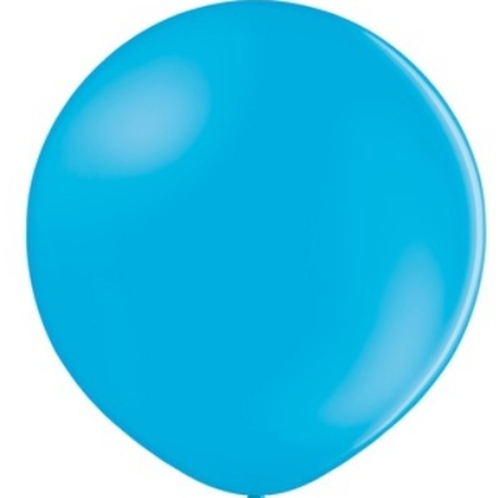 Ярко-голубой шар 60 см на атласной ленте