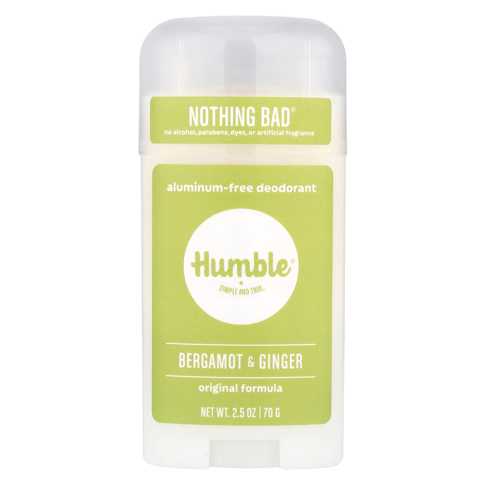 Humble Brands, Дезодорант без алюминия, бергамот и имбирь, 70 г (2,5 унции)