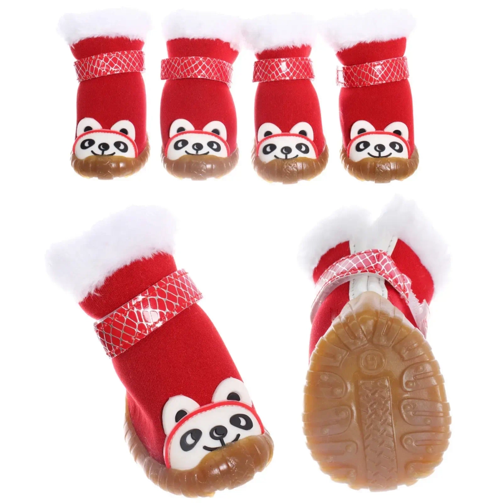 Ботинки зимние для животных «МОДНЫЙ БРО», на липучке, цвет красный, размер 5, 6см