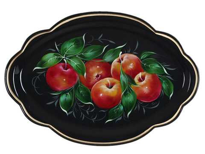 Жостовский поднос декоративный, размер 32х22 см (A11), металлический