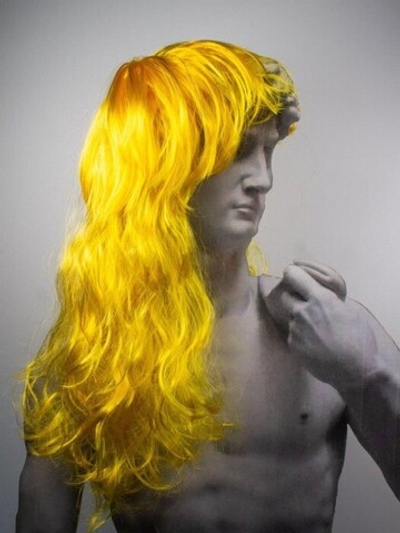 Парик карнавальный "Vivid", yellow (50 см)