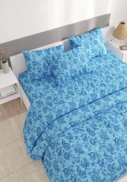 Пододеяльник Сказка "Шамбала (синяя)" 1,5-спальный на молнии 145х215 см, перкаль