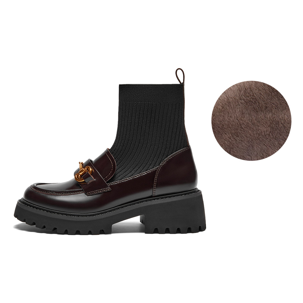 Teenmix Cow Leather Ankle Boots 5.5cm Women"s