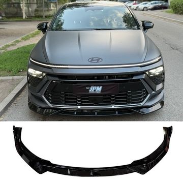 Сплиттер переднего бампера Hyundai Sonata 2023+ чёрный глянец