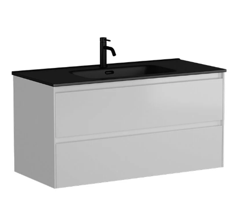 Тумба подвесная SANCOS Cento 990х450х500, c двумя ящиками оснащенными доводчиками, белый глянец, арт.CN100W