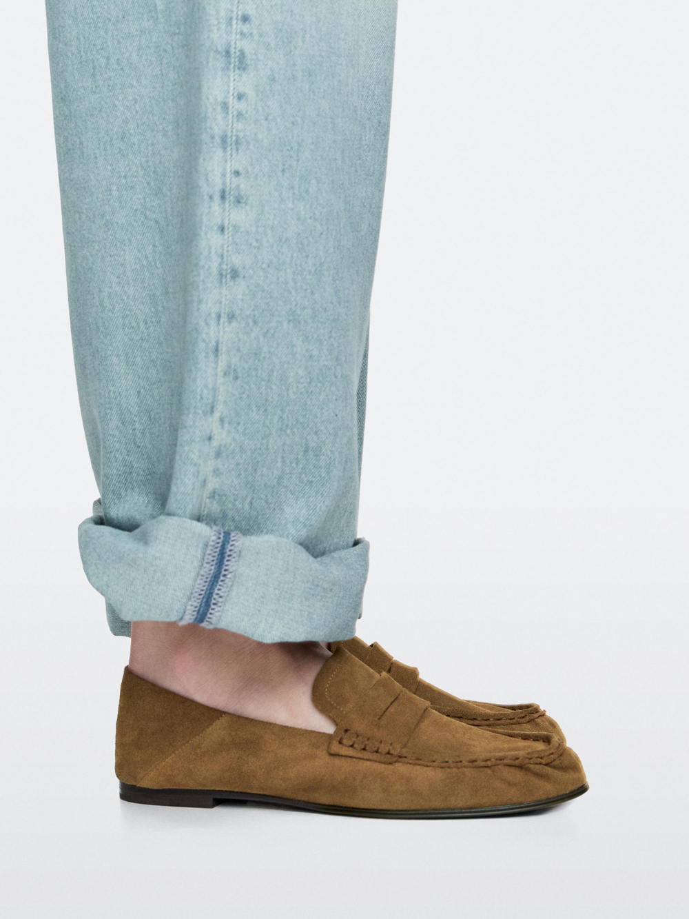 Massimo Dutti Лоферы из мягкой натуральной кожи, цвет верблюжьей шерсти