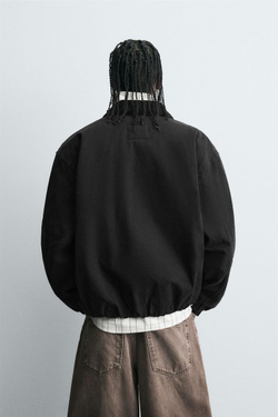 ZARA КУРТКА СВОБОДНОГО КРОЯ НА МОЛНИИ, ЧЕРНЫЙ