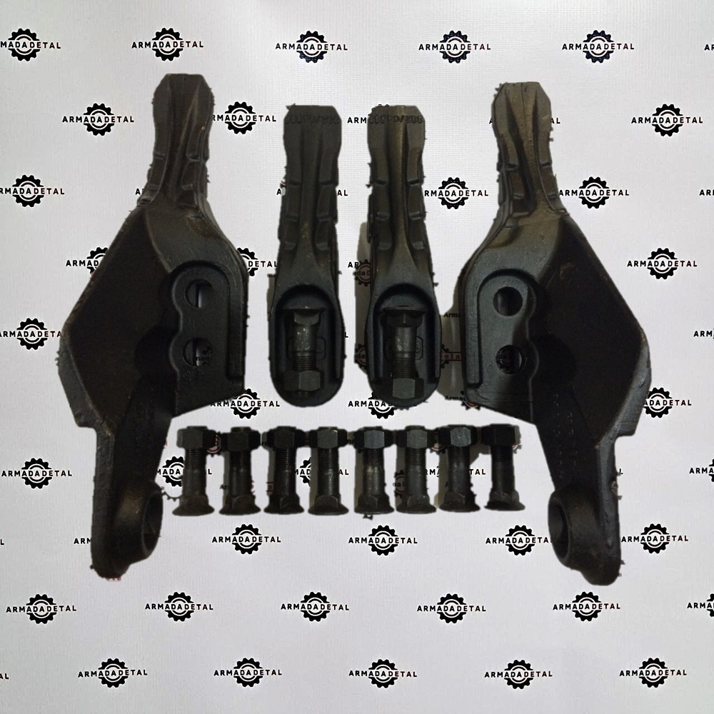 Комплект зубьев JCB на задний ковш 600 мм. 2 центральных зуба и 2 боковых - левый и правый