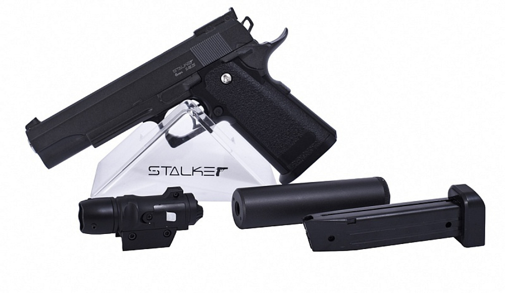 Пистолет Stalker SA5.1S Spring Hi-Capa 5.1+ ПБС+ЛЦУ, кал.6мм