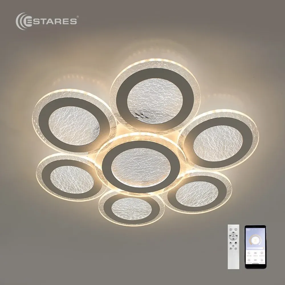 Управляемая светодиодная люстра FUNDO DOUBLE 120W 7R-APP-500X60-WHITE/ICE-220-IP20