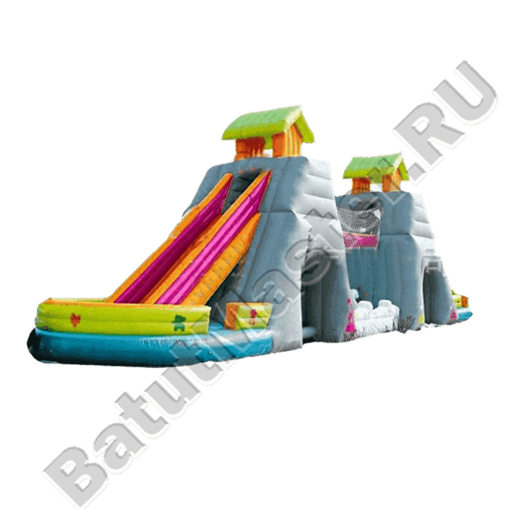 Детский надувной батут-горка "Крепость"