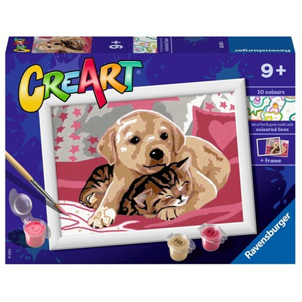 Ravensburger - CreArt Раскраска Собака с котенком / артикул   202102  / GTIN 4005556202102