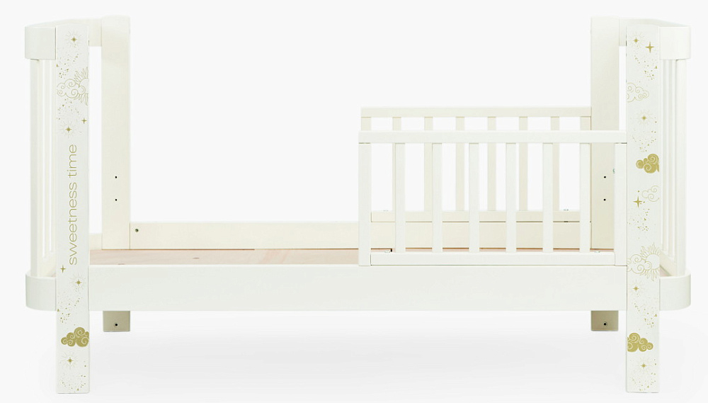 Детская кроватка-трансформер Happy baby Mommy Love в комплекте с расширением 160х70 milky