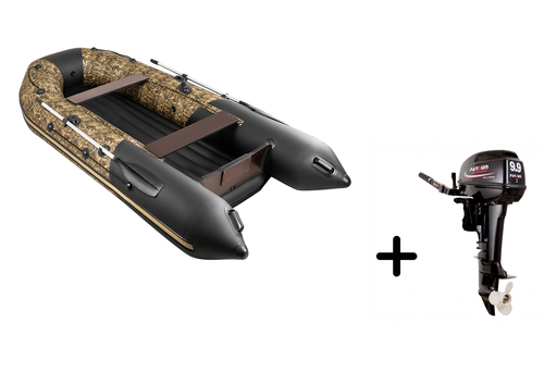 Таймень NX 3400 НДНД PRO камыш-черный + PARSUN T 9.9 (15) BMS (комплект лодка + мотор)