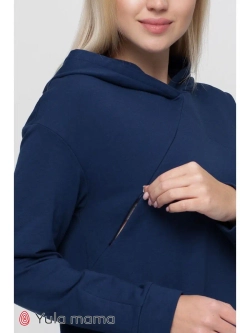 Туника-худи  для беременных и кормящих из трикотажа с начесом