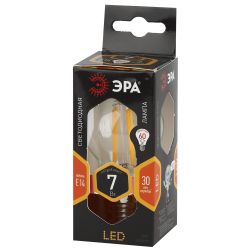 Лампочка светодиодная ЭРА F-LED P45-7W-827-E14 E14 / Е14 7Вт филамент шар теплый белый свет | Филаментные декоративные