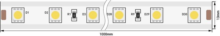 Светодиодная влагозащищенная лента SWG 14,4W/m 60LED/m 5050SMD зеленый 50M 000184