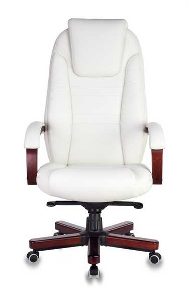 Кресло руководителя Бюрократ T-9923WALNUT слоновая кость кожа крестов. металл/дерево