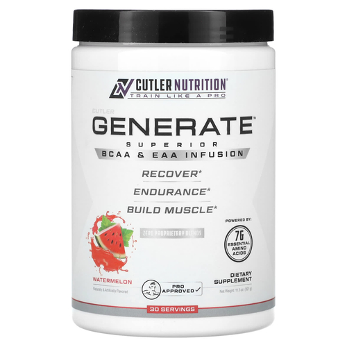 Cutler Nutrition, Generate, превосходный настой BCAA и EAA, арбуз, 321 г (11,3 унции)