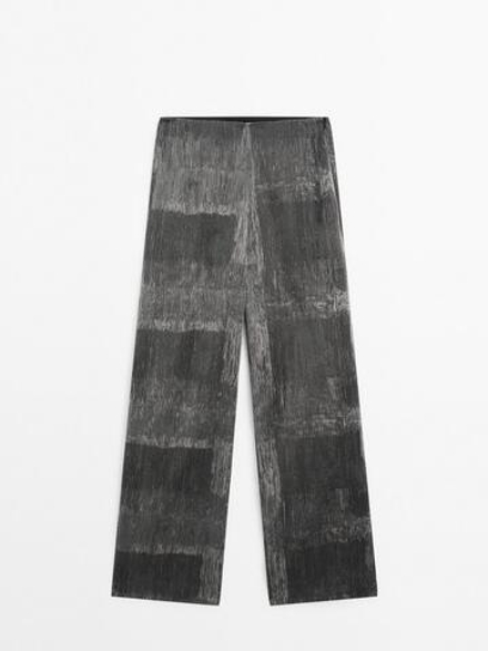 Massimo Dutti Жаккардовые брюки – Limited Edition, серый
